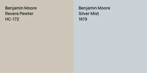 HC-172 Revere Pewter vs 1619 Silver Mist