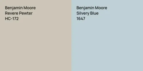 HC-172 Revere Pewter vs 1647 Silvery Blue