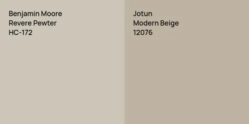 HC-172 Revere Pewter vs 12076 Modern Beige