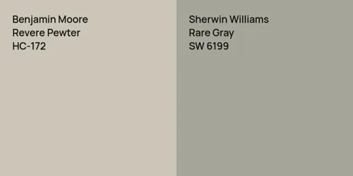 HC-172 Revere Pewter vs SW 6199 Rare Gray