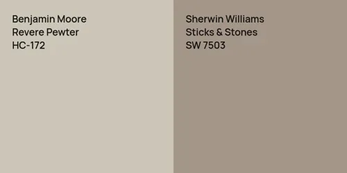 HC-172 Revere Pewter vs SW 7503 Sticks & Stones