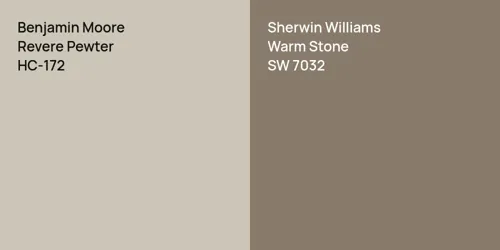 HC-172 Revere Pewter vs SW 7032 Warm Stone