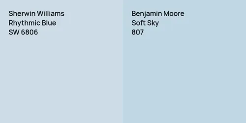 SW 6806 Rhythmic Blue vs 807 Soft Sky