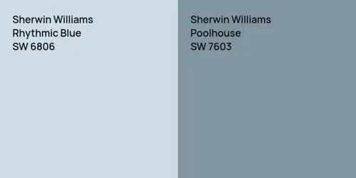 SW 6806 Rhythmic Blue vs SW 7603 Poolhouse