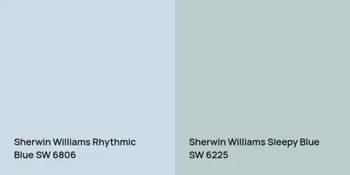 SW 6806 Rhythmic Blue vs SW 6225 Sleepy Blue