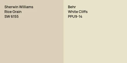 SW 6155 Rice Grain vs PPU9-14 White Cliffs