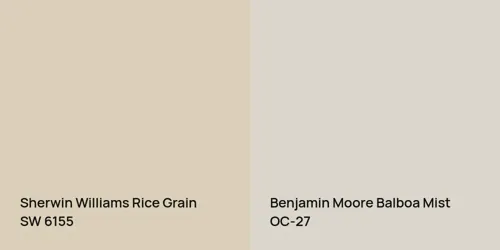 SW 6155 Rice Grain vs OC-27 Balboa Mist