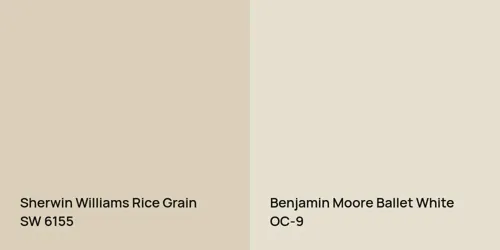 SW 6155 Rice Grain vs OC-9 Ballet White