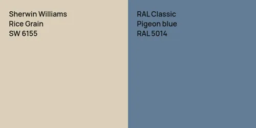 SW 6155 Rice Grain vs RAL 5014 Pigeon blue