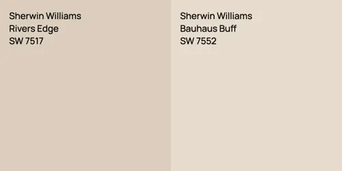 SW 7517 Rivers Edge vs SW 7552 Bauhaus Buff