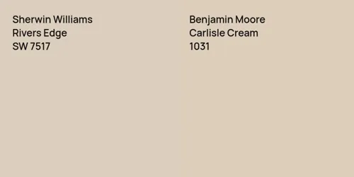 SW 7517 Rivers Edge vs 1031 Carlisle Cream