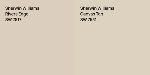 SW 7517 Rivers Edge vs SW 7531 Canvas Tan