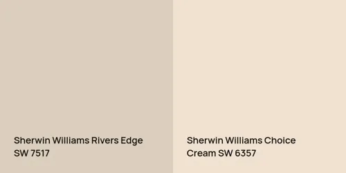 SW 7517 Rivers Edge vs SW 6357 Choice Cream