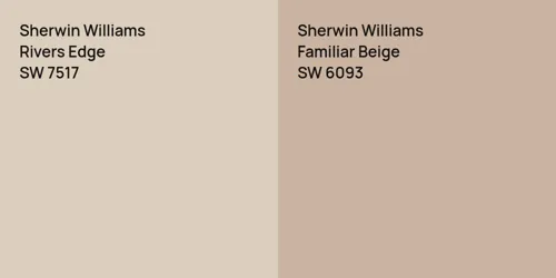 SW 7517 Rivers Edge vs SW 6093 Familiar Beige