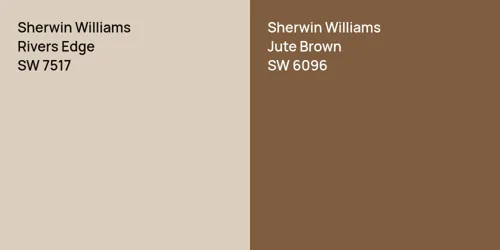 SW 7517 Rivers Edge vs SW 6096 Jute Brown