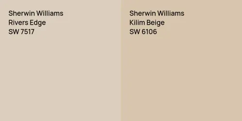 SW 7517 Rivers Edge vs SW 6106 Kilim Beige