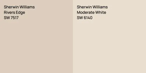 SW 7517 Rivers Edge vs SW 6140 Moderate White