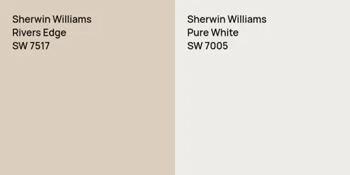 SW 7517 Rivers Edge vs SW 7005 Pure White