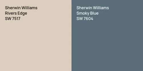 SW 7517 Rivers Edge vs SW 7604 Smoky Blue