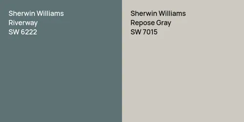 SW 6222 Riverway vs SW 7015 Repose Gray