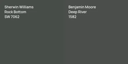 SW 7062 Rock Bottom vs 1582 Deep River