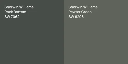 SW 7062 Rock Bottom vs SW 6208 Pewter Green