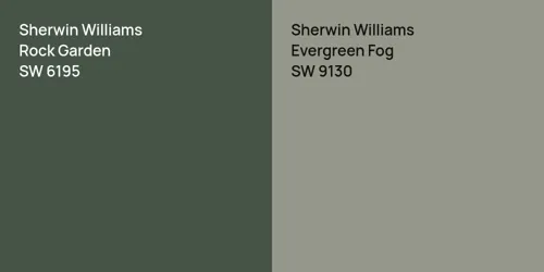 SW 6195 Rock Garden vs SW 9130 Evergreen Fog