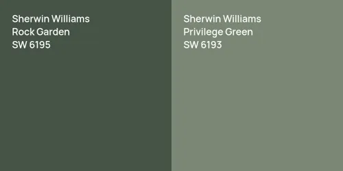 SW 6195 Rock Garden vs SW 6193 Privilege Green