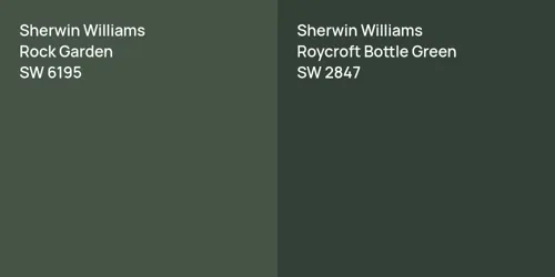 SW 6195 Rock Garden vs SW 2847 Roycroft Bottle Green