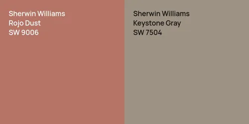 SW 9006 Rojo Dust vs SW 7504 Keystone Gray