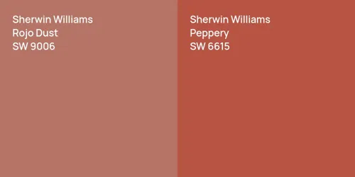 SW 9006 Rojo Dust vs SW 6615 Peppery