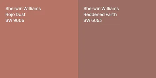 SW 9006 Rojo Dust vs SW 6053 Reddened Earth