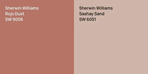 SW 9006 Rojo Dust vs SW 6051 Sashay Sand