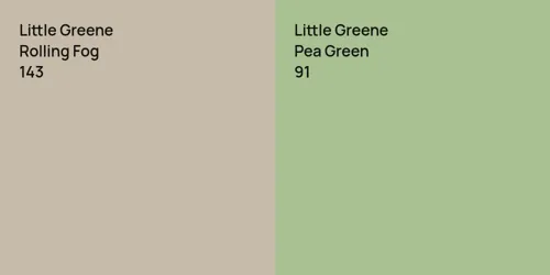 143 Rolling Fog vs 91 Pea Green