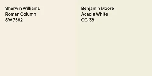 SW 7562 Roman Column vs OC-38 Acadia White