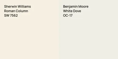 SW 7562 Roman Column vs OC-17 White Dove