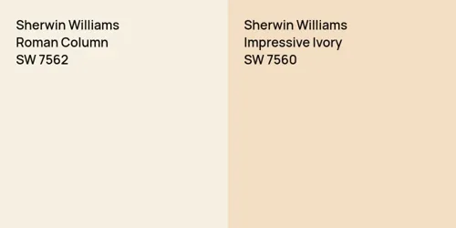 SW 7562 Roman Column vs SW 7560 Impressive Ivory