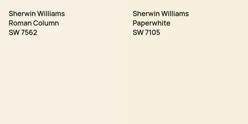 SW 7562 Roman Column vs SW 7105 Paperwhite