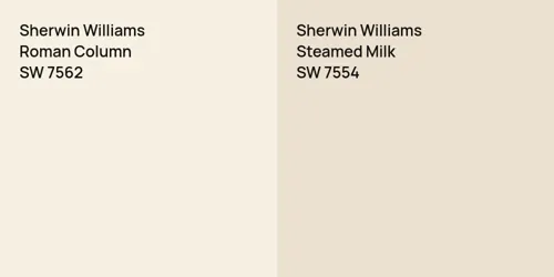 SW 7562 Roman Column vs SW 7554 Steamed Milk