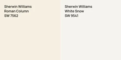 SW 7562 Roman Column vs SW 9541 White Snow