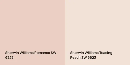 SW 6323 Romance vs SW 6623 Teasing Peach