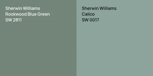 SW 2811 Rookwood Blue Green vs SW 0017 Calico