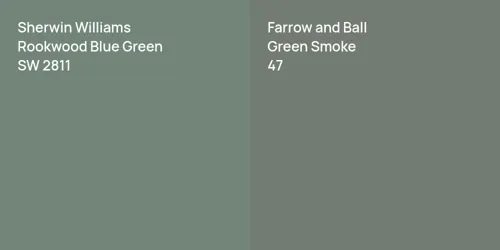 SW 2811 Rookwood Blue Green vs 47 Green Smoke