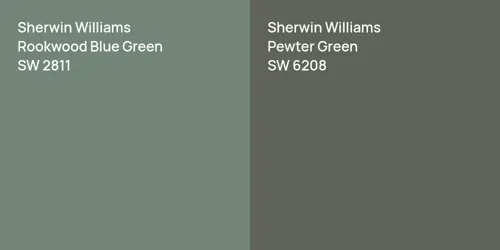 SW 2811 Rookwood Blue Green vs SW 6208 Pewter Green