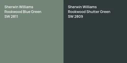 SW 2811 Rookwood Blue Green vs SW 2809 Rookwood Shutter Green