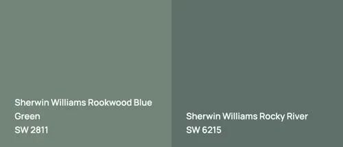 SW 2811 Rookwood Blue Green vs SW 6215 Rocky River