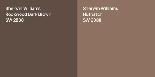 SW 2808 Rookwood Dark Brown vs SW 6088 Nuthatch