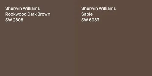 SW 2808 Rookwood Dark Brown vs SW 6083 Sable