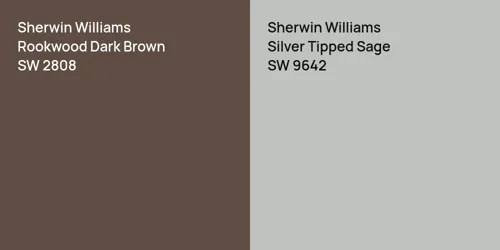 SW 2808 Rookwood Dark Brown vs SW 9642 Silver Tipped Sage