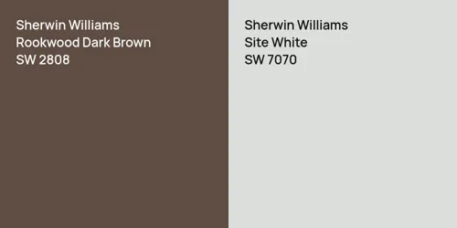 SW 2808 Rookwood Dark Brown vs SW 7070 Site White